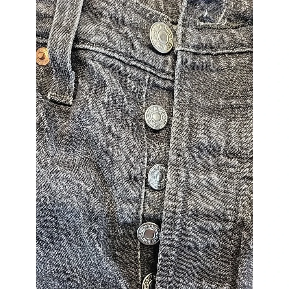 Vintage Levi's 501 Button Fly Jeans Gray USA Made Straight Leg Measures 29x29